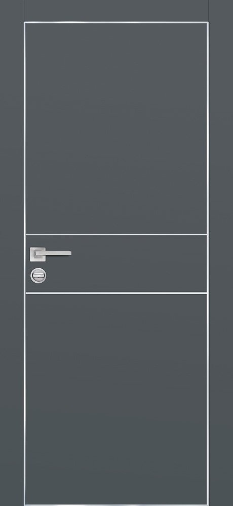 Фото Межкомнатная дверь PX-15  AL кромка с 4-х ст. Графит матовый